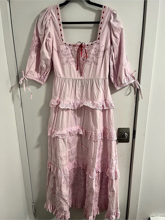 Damson Madder Dresses & Skirts - Damson Madder Floral Tiered Maxi Dress in Pink Size 10